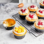 KAHEIGN 50 Pièces Mini Moules à Gâteaux avec Couvercles et Cuillères, 150ml Plats de Cuisson Ronds en Papier D'aluminium Petites