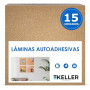 Feuilles de liège auto-adhésives 300 x 300 x 4 mm (15 unités) Plaques en liège isolantes et décoratives pour mur, sol ou bricola