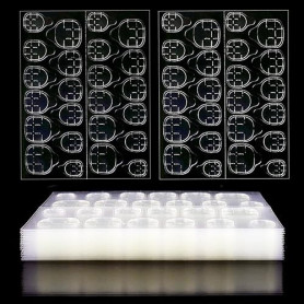 480Pcs (20 Feuilles) Autocollants à Ongle Double Face, Autocollant d'Ongle Adhésif Transparent, Patch Faux Ongles Autocollant d'