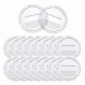 QUARKZMAN 30 Pcs Couvercles Anti-Poussière Pour Bougies, 6.5cm/2.6" Ronds Imprimés Translucides Accessoires Couvercles Protectio