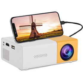 Mini Projecteur, Mini Projecteur Portable 1080P Full HD Supporté, Videoprojecteur avec Télécommande, Compatible avec HDMI/Audio/