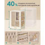 SONGMICS Boîte à Bijoux, Rotative à 360°, Coffret à Bijoux avec 4 Tiroirs, Rangement pour Accessoires, Colliers, Bracelets, Bagu