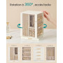 SONGMICS Boîte à Bijoux, Rotative à 360°, Coffret à Bijoux avec 4 Tiroirs, Rangement pour Accessoires, Colliers, Bracelets, Bagu