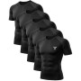 YESWEL Lot De 5 T-Shirts De Compression Homme à Manches Courtes, T-Shirts Fonctionnels Respirants Et SéChage Rapide, sous-VêTeme