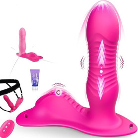 Sextoyse Femme Clitoridienne va et vient Puissant Mains Libres Sex Toys, 10 Modes Télécommande à Distance Vibromasseur 3 en 1 Se