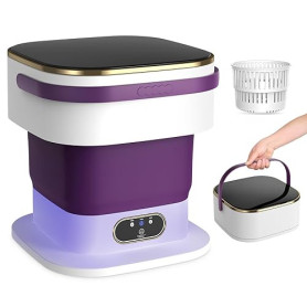 Mini Machine à Laver pour Petits vêtements,15L 2 en 1 Machine à Laver Portable avec Panier d'essorage et 3 modes de nettoyage po