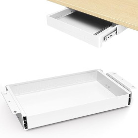 Tiroir de Rangement sous Bureau 400 mm de large-Organisateur Coulissant Fluide pour Bureau Assis-Debout et Bureau à Domicile,Cha