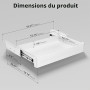 Tiroir de Rangement sous Bureau 400 mm de large-Organisateur Coulissant Fluide pour Bureau Assis-Debout et Bureau à Domicile,Cha