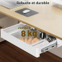 Tiroir de Rangement sous Bureau 400 mm de large-Organisateur Coulissant Fluide pour Bureau Assis-Debout et Bureau à Domicile,Cha