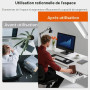 Tiroir de Rangement sous Bureau 400 mm de large-Organisateur Coulissant Fluide pour Bureau Assis-Debout et Bureau à Domicile,Cha