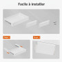 Tiroir de Rangement sous Bureau 400 mm de large-Organisateur Coulissant Fluide pour Bureau Assis-Debout et Bureau à Domicile,Cha