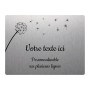 Plaque gravée funéraire motif Pissenlit autocollante 20x15 cm personnalisée 1 à 3 lignes Alu Brossé
