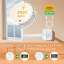 Auxmir Miroir Grossissant 30X/1X avec Affichage Batterie, Bouton Tactile Double Face, 3 Modes Lumière, Installation Murale sans 