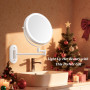 Auxmir Miroir Grossissant Mural 1X/30X, Batterie 3200mAh, 3 Modes Couleur, Bouton Tactile 2 Faces, Miroir Grossissant Lumineux 3