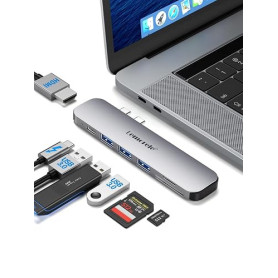 Lemorele Adaptateur USB C Multiport Hub 7 en 2 avec Thunderbolt 3, 3*USB 3.0, HDMI 4K, 100W PD, Port SD/TF, Hub USB C pour MacBo