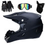 UIGJIOG Casque de Moto pour Enfant Motocross Cross Off-Road D. O. T Homologué Noir Adulte Casque Cross avec Gants/Lunettes/Masqu