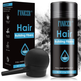PoudreDensifianteCheveux, Poudre de Cheveux, Fibre Capillaire Avec Applicateur en Spray, Poudre de Spray épaississant, Naturelle