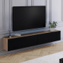 IDMarket - Meuble TV 180 cm Suspendu Elio 2 Portes Bois et Noir