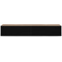 IDMarket - Meuble TV 180 cm Suspendu Elio 2 Portes Bois et Noir