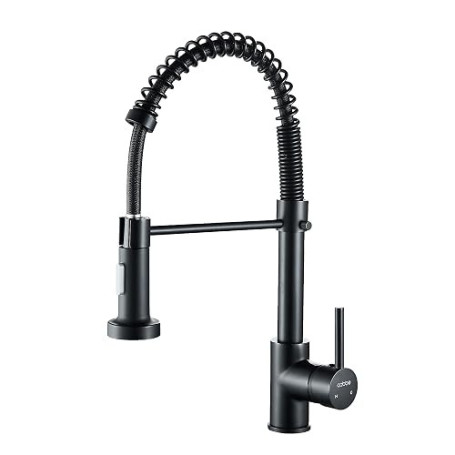 Cobbe KC05T023 Robinet de cuisine à col de cygne avec douchette extractible, robinet mitigeur à poignée unique en acier inoxydab