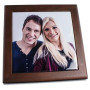 Dessous de Plat personnalisé en Bois foncé et céramique – sous Plat avec Impression Photo personnalisée – Support de Table Perso