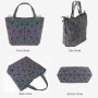 BestoU Sac a Main Femmes Géométrique Shard Lattice Design PU Cuir Sac Bandoulière Noir (Type 2)