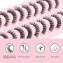 Parriparri Faux Cils Volume Russe Naturel 10 Paires Russian False Eyelashes | 3D Russian Lashes, Curly Cils fourrure Mink, Léger