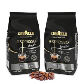 LAVAZZA - Café Espresso Barista Perfetto - Café Grain Lavazza - 100 % Arabica - Café Grain Italien - Intensité 6 - 2 Paquets de