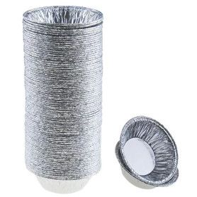 Miamex Lot de 200 Moules à Tartelette en Aluminium, Capacité de 50 ml