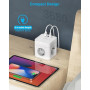SUDEERY Cube de prise 6 en 1 avec USB C, 3 prises, prise plate avec interrupteur individuel, multiprise cube avec câble de 2 m,