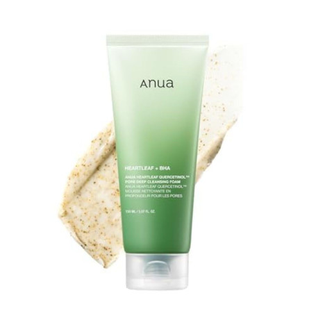 ANUA Heartleaf Nettoyant Visage Moussant – Mousse Nettoyante Acide Salicylique (BHA), Nettoyage Profond des Pores & Points Noirs