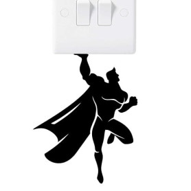 Autocollant mural en vinyle pour interrupteur de super-héros – Autocollant mural unique pour chambre d'enfant, décoration d'inté