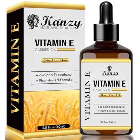 Kanzy Huile de Vitamine E Visage Cosmetique, D-Alpha-Tocophérol 100% Naturelle Vitamine E Huile Pour Cheveux, Visage et Corps, A