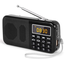 PRUNUS J-725 Radio Portable Rechargeable, Poste Radio FM avec Batterie Rechargeable 3000mAh, Petite Radio Portable Digital avec