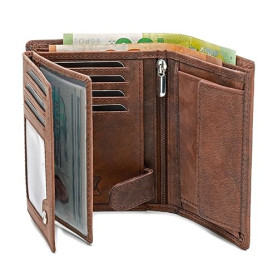 Fa.Volmer ® Porte-Monnaie en Cuir pour Hommes avec Protection RFID - Grand Porte-Monnaie en Cuir de Buffle véritable - Format Ve