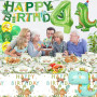 Decoration Anniversaire Dinosaure 4 Ans, Dinosaure Kit Anniversaire Garçon, Ballon 4 Ans, Dino Party Vaisselle pour Garçon