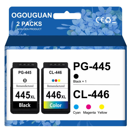 CAIDI Cartouche d'encre PG445 CL446 Compatible avec Canon Pixma MX494 MG2440 MG2540 MG2940 IP2840 MG2545 TS3140 MG3040 TR4540 44