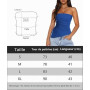 Sukiglam Debardeur Femme Élégant Bretelles Tube Top Été Sexy Dos Nu Bustier sans Manches Tunique Haut Élastique Slim Fit Y2K Goi