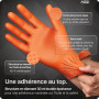 50x PROGRIP Gants nitrile taille XXL Orange [Avec double épaisseur et texture diamantée], Gants nitrile à usage unique pour atel