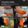 50x PROGRIP Gants nitrile taille XXL Orange [Avec double épaisseur et texture diamantée], Gants nitrile à usage unique pour atel