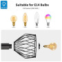 LVWIT Plafonnier 3 Spots LED E14, Luminaires Intérieur Noir, Plafonnier Bois avec Base Round, Applique Murale Chambre, Lustre Sa