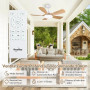 Newday Ventilateur de Plafond avec Lumiere Couleur En Bois, 106cm Ventilateur de Plafond avec Telecommande Silencieux, Dimmable