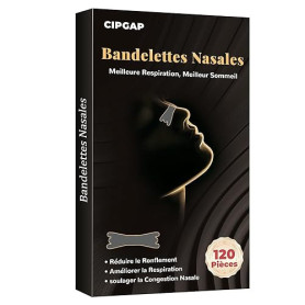 CIPGAP 120 Pièces Bandelette Nasales Premium, Nasal strips dilatateur Nasal, Améliore la respiration contre le ronflement, Forte
