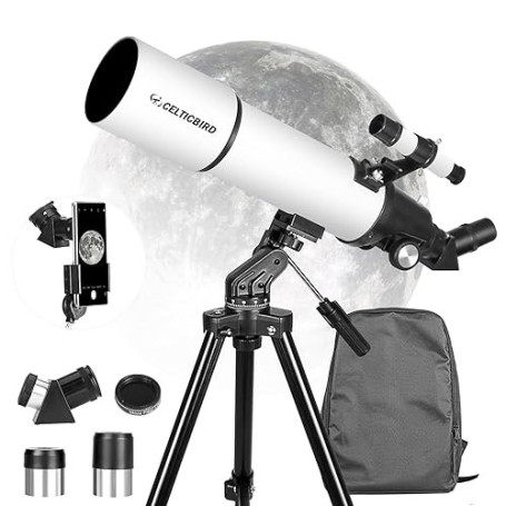 CELTICBIRD Télescope 80 mm, Ouverture 600 mm pour Adultes débutants en Astronomie – Télescope réfracteur astronomique Portable e