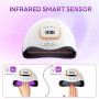 380W UV LED Nail Lamp,Sécheur de gel de vernis à ongles avec 81 perles, lampe UV pour ongles avec 4 réglages de minuterie, Séche