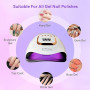 380W UV LED Nail Lamp,Sécheur de gel de vernis à ongles avec 81 perles, lampe UV pour ongles avec 4 réglages de minuterie, Séche