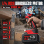 GoYwato 1/4" Visseuse à Chocs Sans Fil 290N·m - 21V Tournevis à Percussion Brushless avec 2 Batteries 4,0 Ah & 14 Douilles & 10