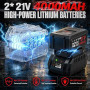 GoYwato 1/4" Visseuse à Chocs Sans Fil 290N·m - 21V Tournevis à Percussion Brushless avec 2 Batteries 4,0 Ah & 14 Douilles & 10