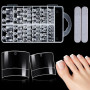 Kiiwah 240 Pièces Faux Ongles Pieds, 12 Tailles Courtes Capsule Ongle Pied Acrylique Clair Ongle Pied avec Boîte pour Fmmes Fill