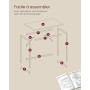 VASAGLE Bureau d'Ordinateur, Table, 60 x 120 x 76 cm, pour Bureau, Chambre, Salon, Cadre en Métal, Couleur Chêne Naturel et Blan
